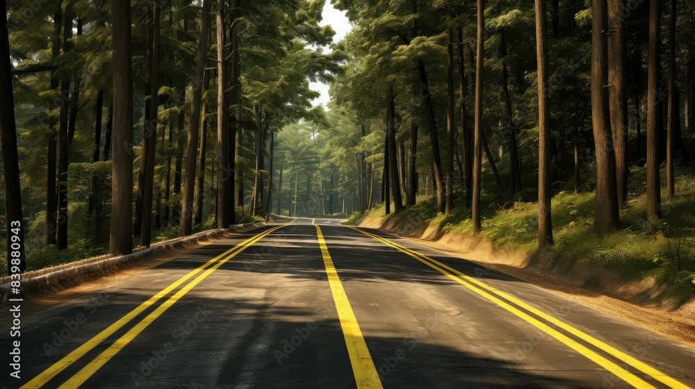 Obraz premium caution double yellow lines