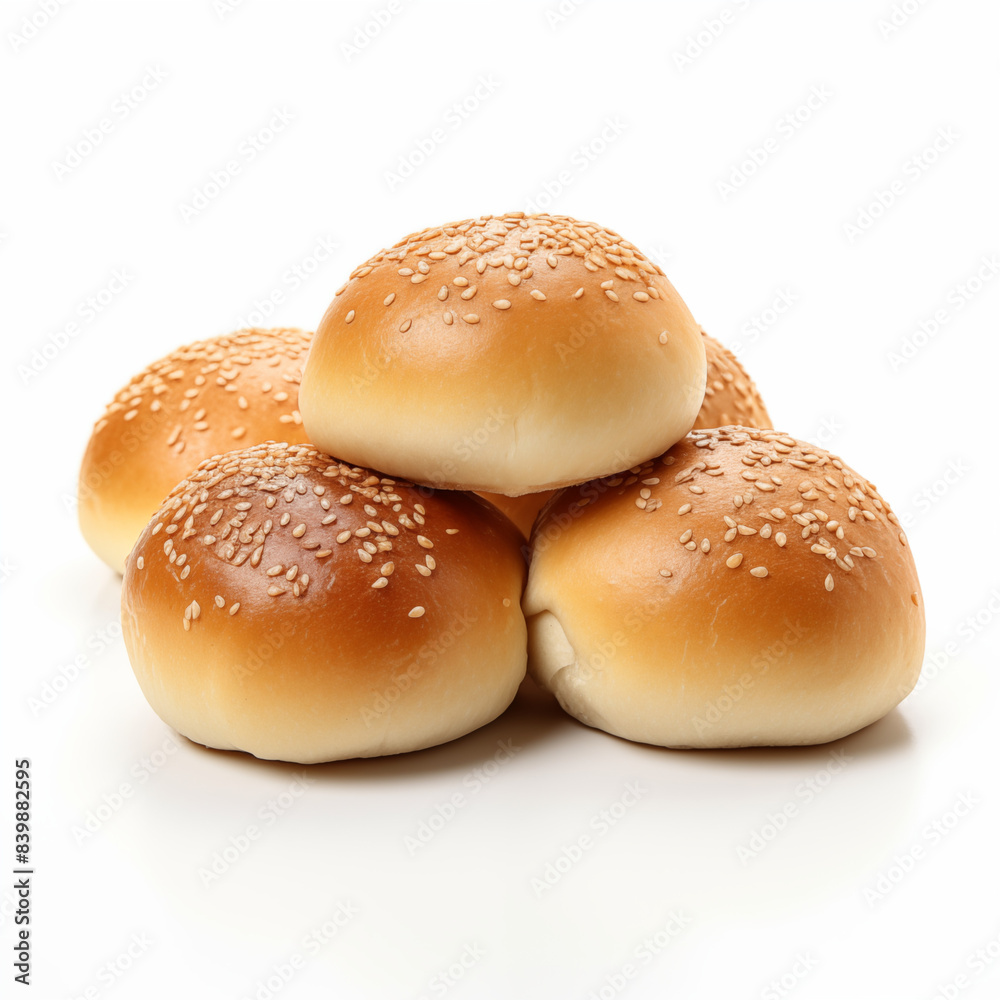 bun with sesame seeds isolated on white bun with sesame seeds isolated on white