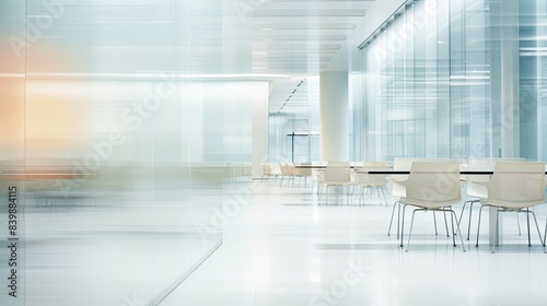 serene blurred office building interior