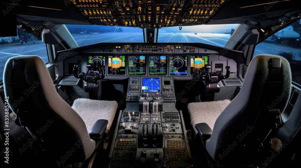 Fototapeta premium avionics aircraft interior