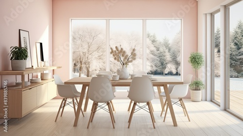 minimalist interior design dining room © vectorwin