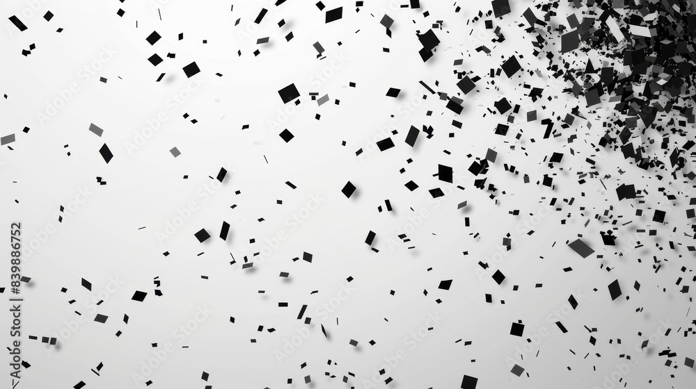 Naklejka premium Abstract Black Squares on White Background, Generative AI