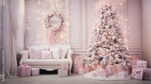 tree pink and white christmas