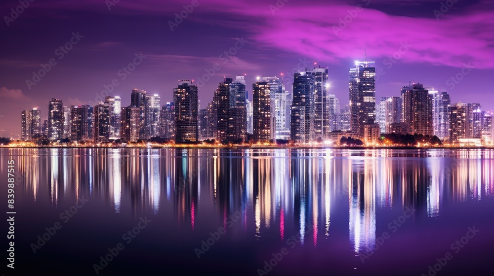 Fototapeta premium reflection purple lights