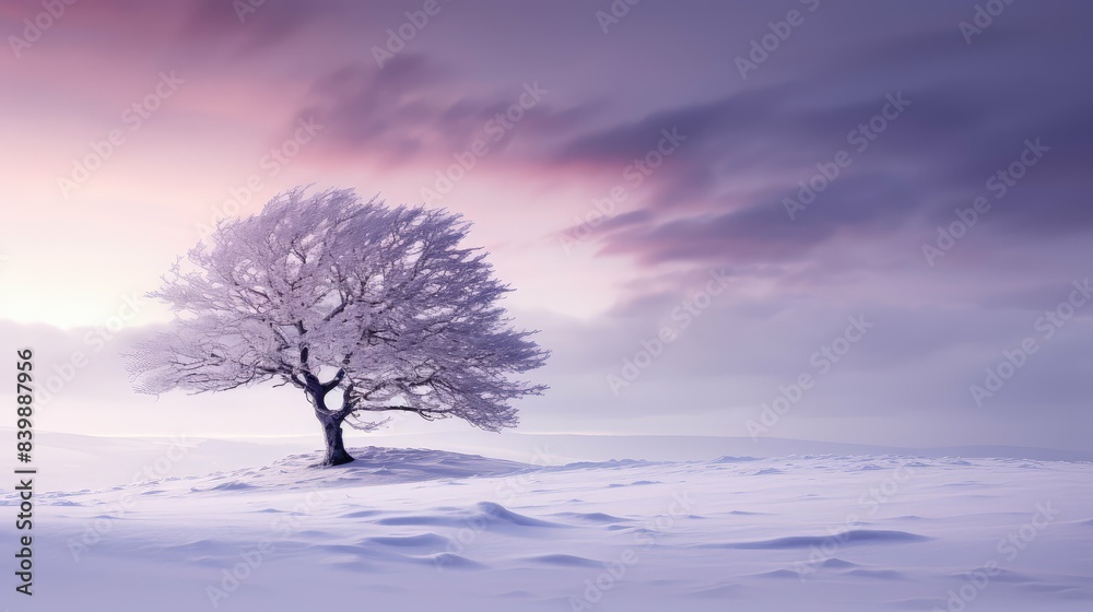tree purple snow tree purple snow