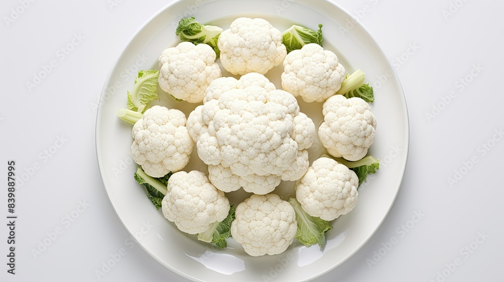 florets isolate cauliflower white florets isolate cauliflower white