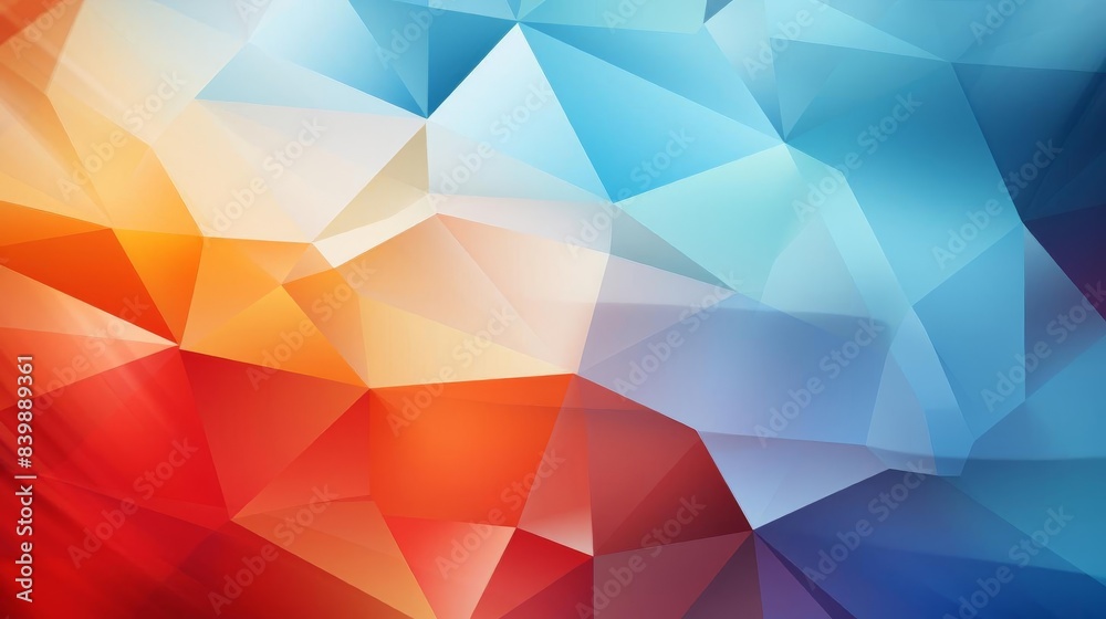 Fototapeta premium Abstract geometric pattern with vibrant colors, textured polygon shapes creating a modern and dynamic background design.