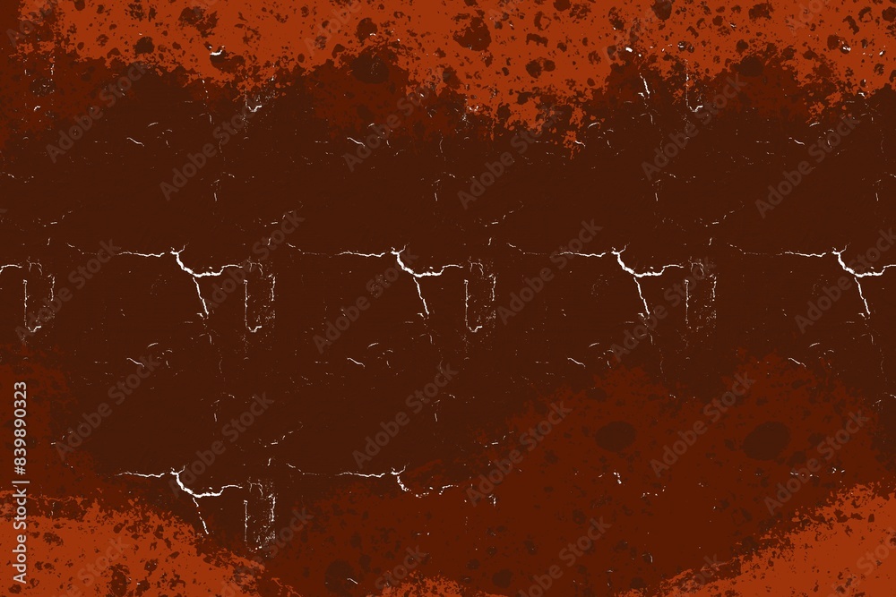 Aged Crimson Surface with White Cracks - Abstract Grunge Texture Background for Artistic Design.