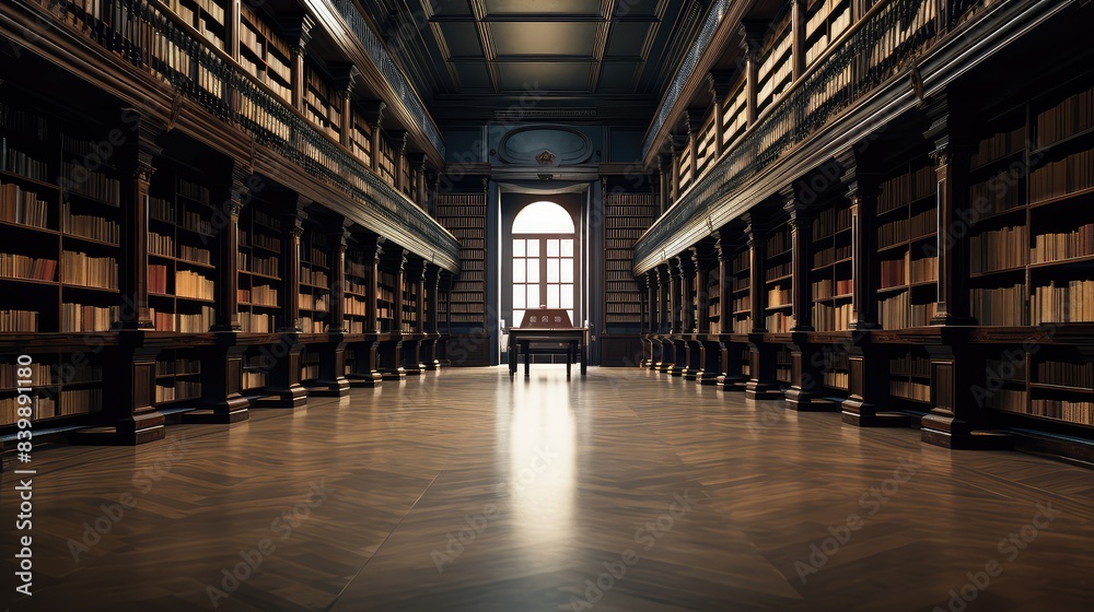 Fototapeta premium bookshelves empty interior