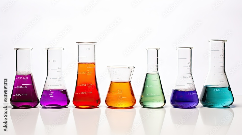 liquid beaker chemistry white background liquid beaker chemistry white background