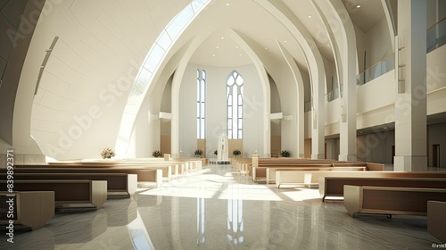sleek modern church interior