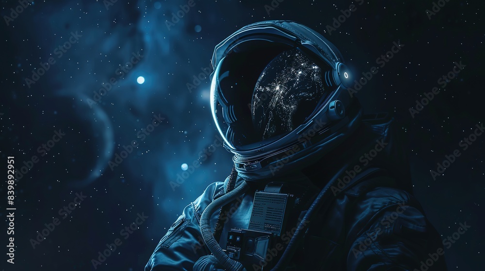 Brave Astronaut in Space Suit Gazing at Stars, Curiosity-Filled Journey Through the Cosmos Brave Astronaut in Space Suit Gazing at Stars, Curiosity-Filled Journey Through the Cosmos