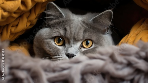 cozy grey cat
