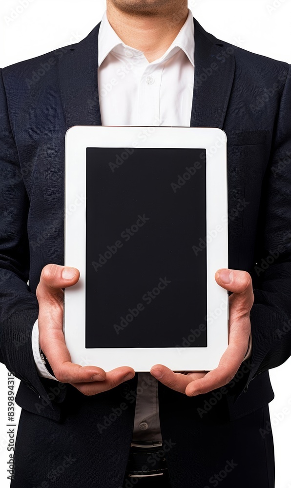 businessman holding a tablet Exhibiting modern technology and business communication businessman holding a tablet Exhibiting modern technology and business communication