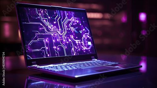 close purple laptop photo