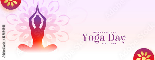 international yoga day event poster woman in yoga posture