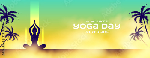 21st june international yoga day morning banner for peace and calm