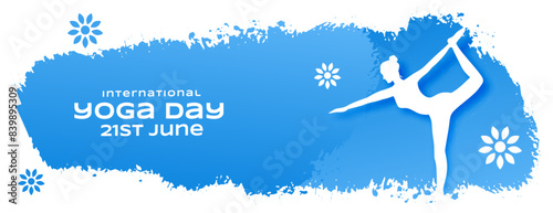 gungy style international yoga day poster woman doing posture