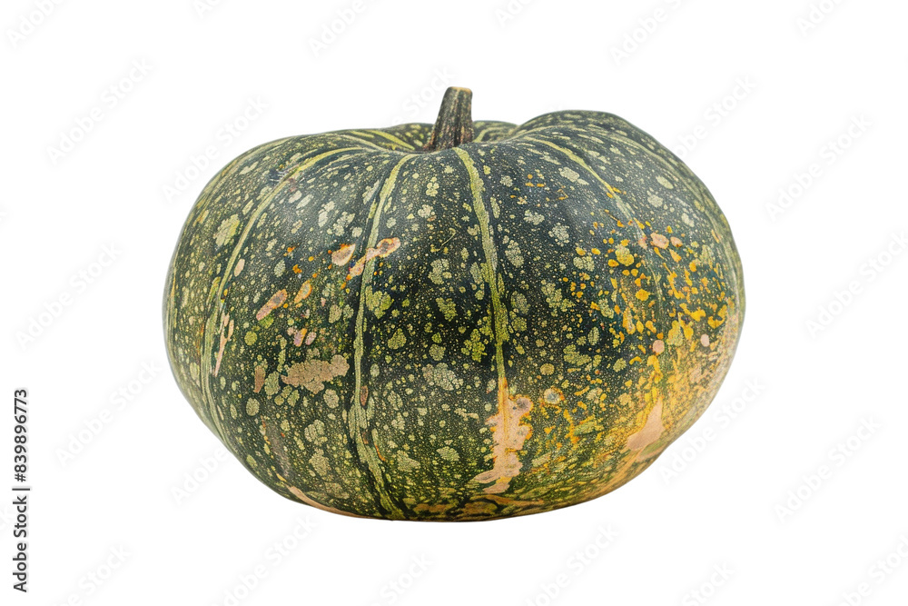 Green Speckled Pumpkin Isometric on white background Green Speckled Pumpkin Isometric on white background
