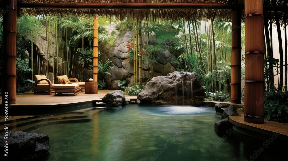 Fototapeta premium pools bamboo spa