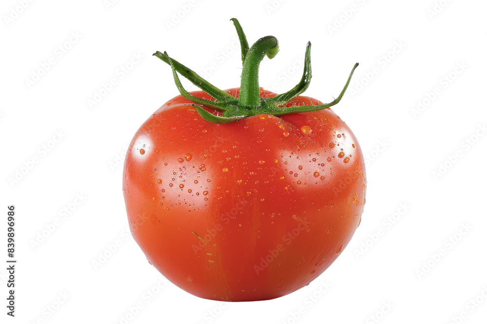 Red Tomato with Water Drops Isometric on white background Red Tomato with Water Drops Isometric on white background