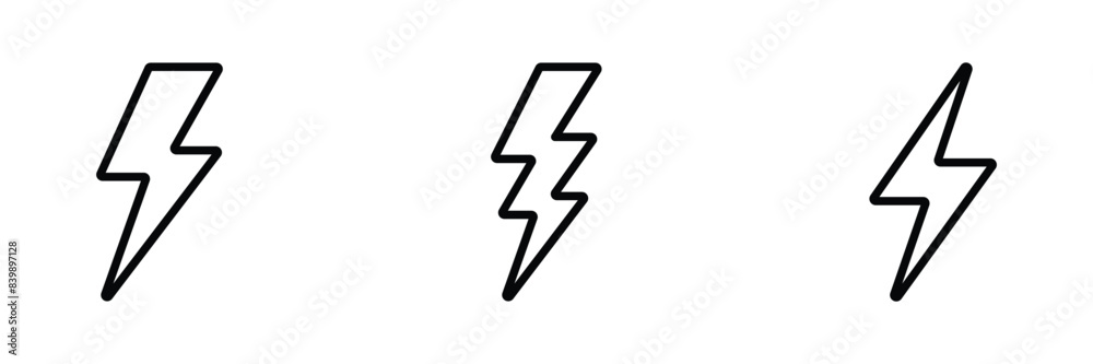 lightning icon set vector lightning icon set vector