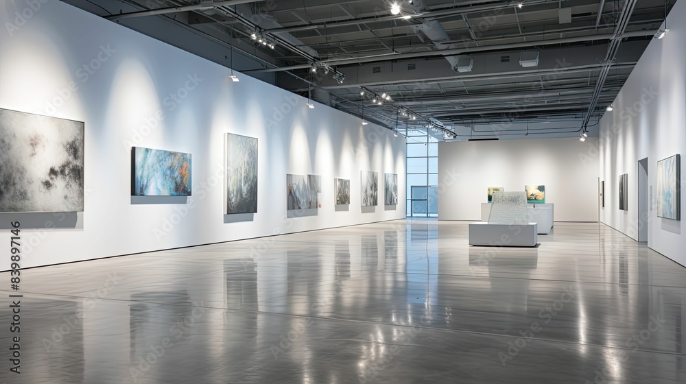 exhibition blurred industrial modern interior