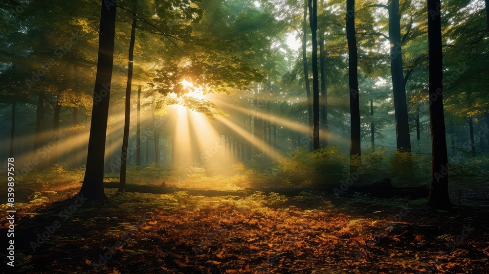 Naklejka premium forest sun burst overlay