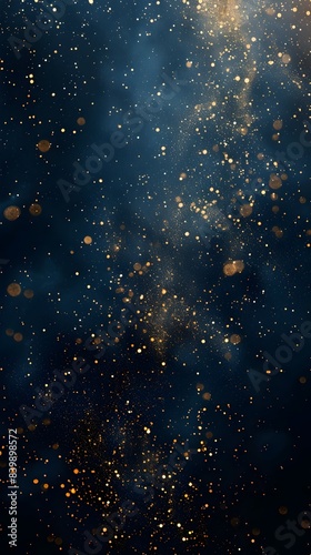 Captivating Starry Night Sky with Shimmering Golden Accents   Cosmic Luxury Backdrop for Digital Decor and Wallpapers
