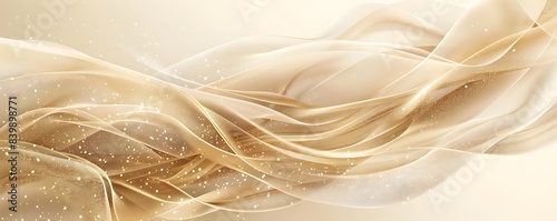 Elegant Swirling Golden Waves on Soft Creamy Background