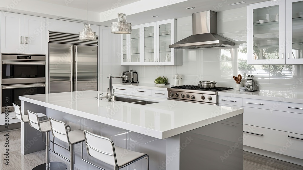 Fototapeta premium cabinets white and silver