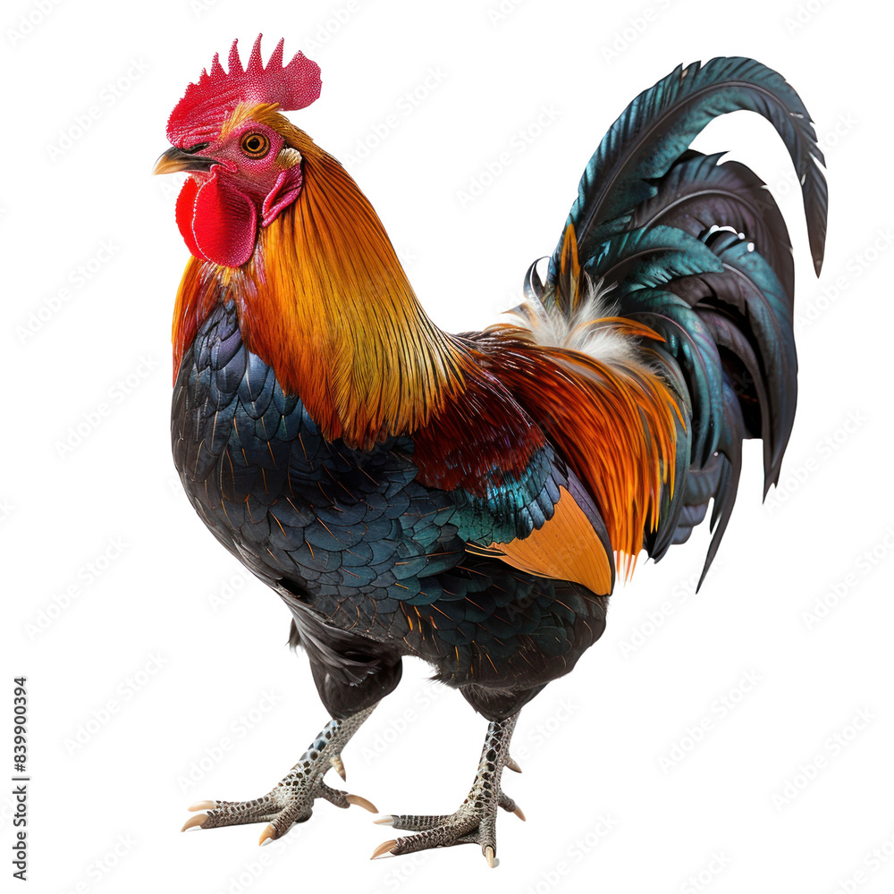 Fototapeta premium Rooster isolated on a transparent background