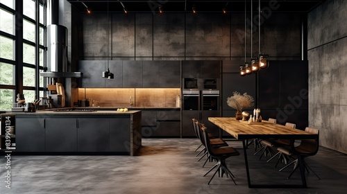 metal home kitchen dark