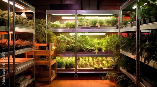 plants indoor grow lights photo