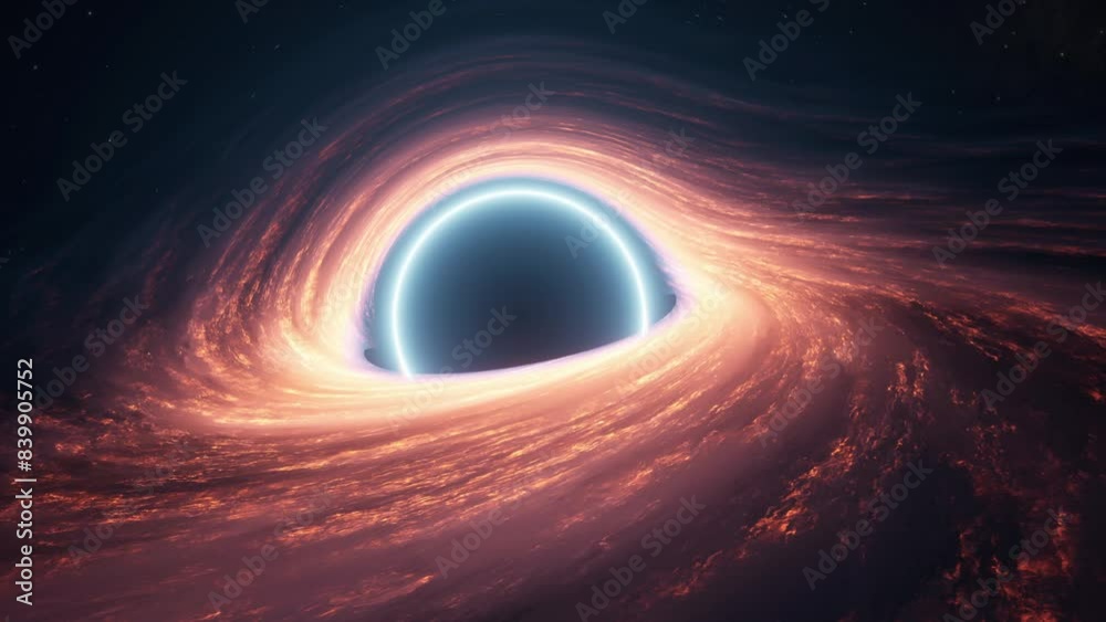 Explore the intriguing visuals of a CG black hole with vortex effect in the vastness of space