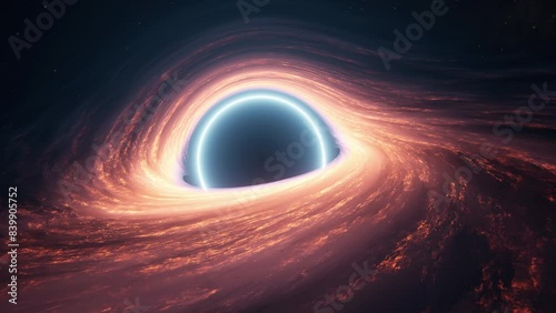 Explore the intriguing visuals of a CG black hole with vortex effect in the vastness of space