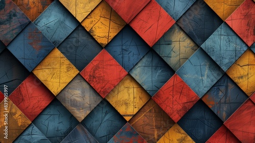 Geometric Pattern with Solid Colors