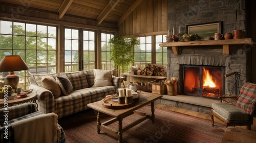 vintage farmhouse interiors © vectorwin