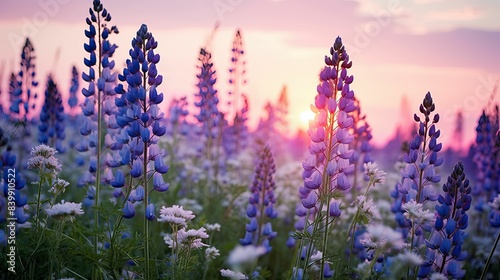 beauty purple and blue flowers