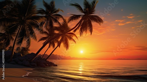 palm light summer background