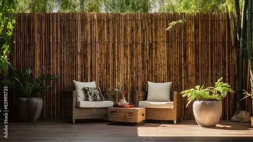 patio bamboo wall