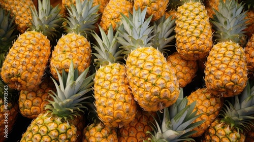 stall yellow pineapple fruit