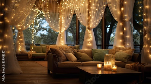 cozy string lights room
