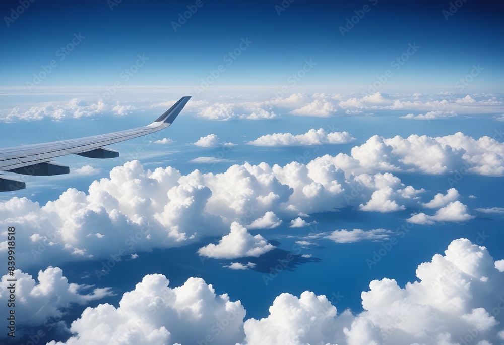 Beautiful landscape of sky above clouds view from airplane Beautiful landscape of sky above clouds view from airplane