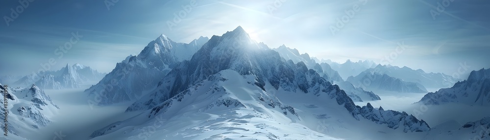 Majestic Snow Capped Mountain Peaks for Outdoor Adventure Gear Showcase and Branding Concepts Majestic Snow Capped Mountain Peaks for Outdoor Adventure Gear Showcase and Branding Concepts