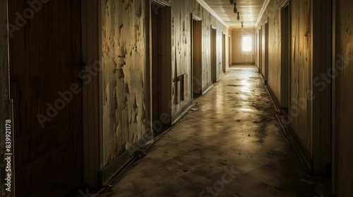 hallway blurred soviet apartment interior