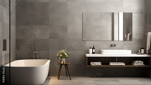 modern gray tile wall