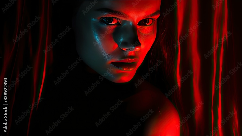abstract red light model