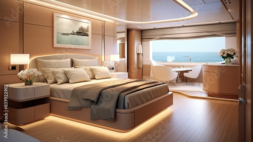king luxury boat interior