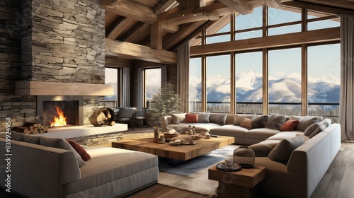 cozy mountain home interior